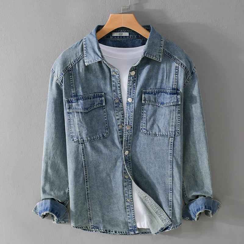 Men's "Axelton" Simple Denim Shirt