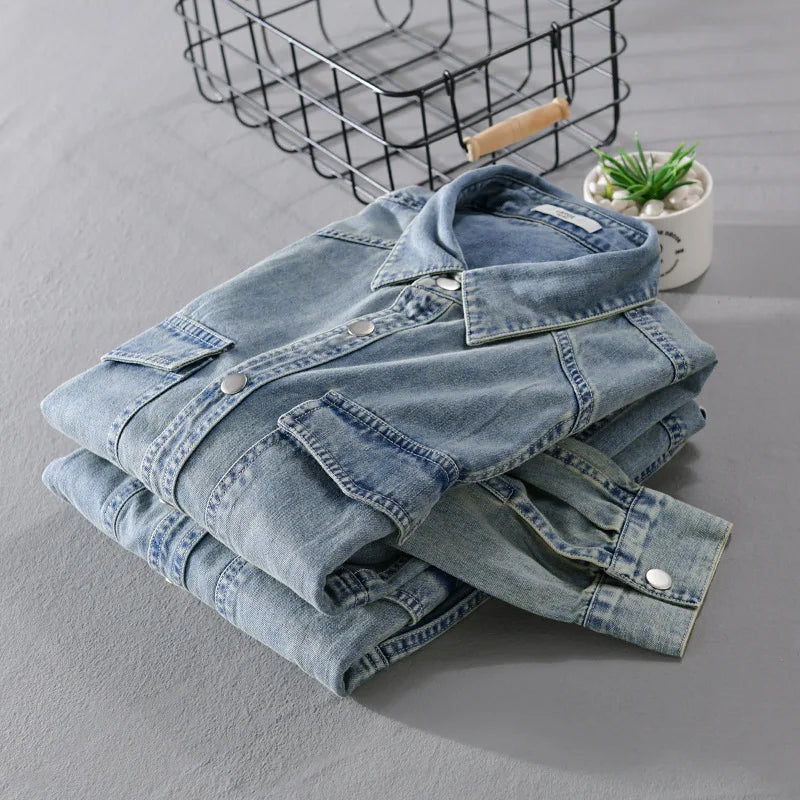 Men's "Axelton" Simple Denim Shirt